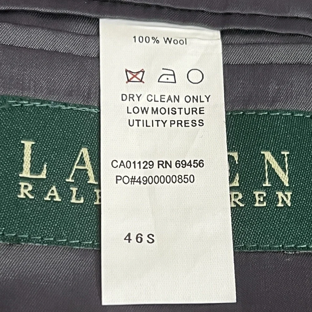 Lauren Ralph Lauren Blazer Mens 46S‎ Gray Pin Stripe Suit Jacket Wool Sport Coat